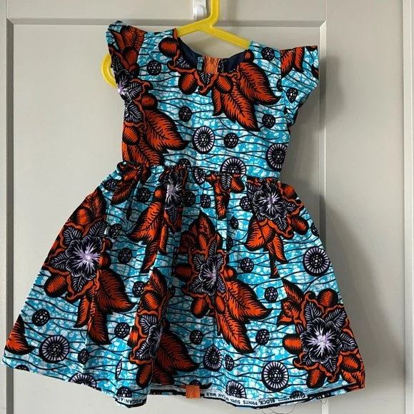 white christmas dresses Abena's African Print Dress for Girls M / D main image 1